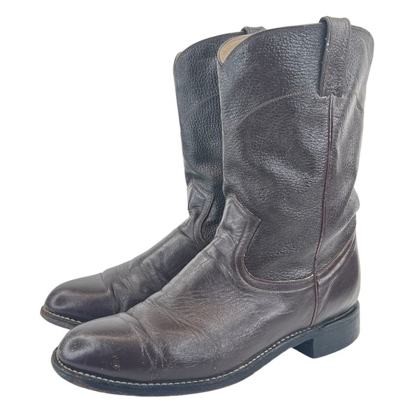 Pecos Bill Men’s Dark Brown Roper Western Cowboy Boots - Picture 5 of 16